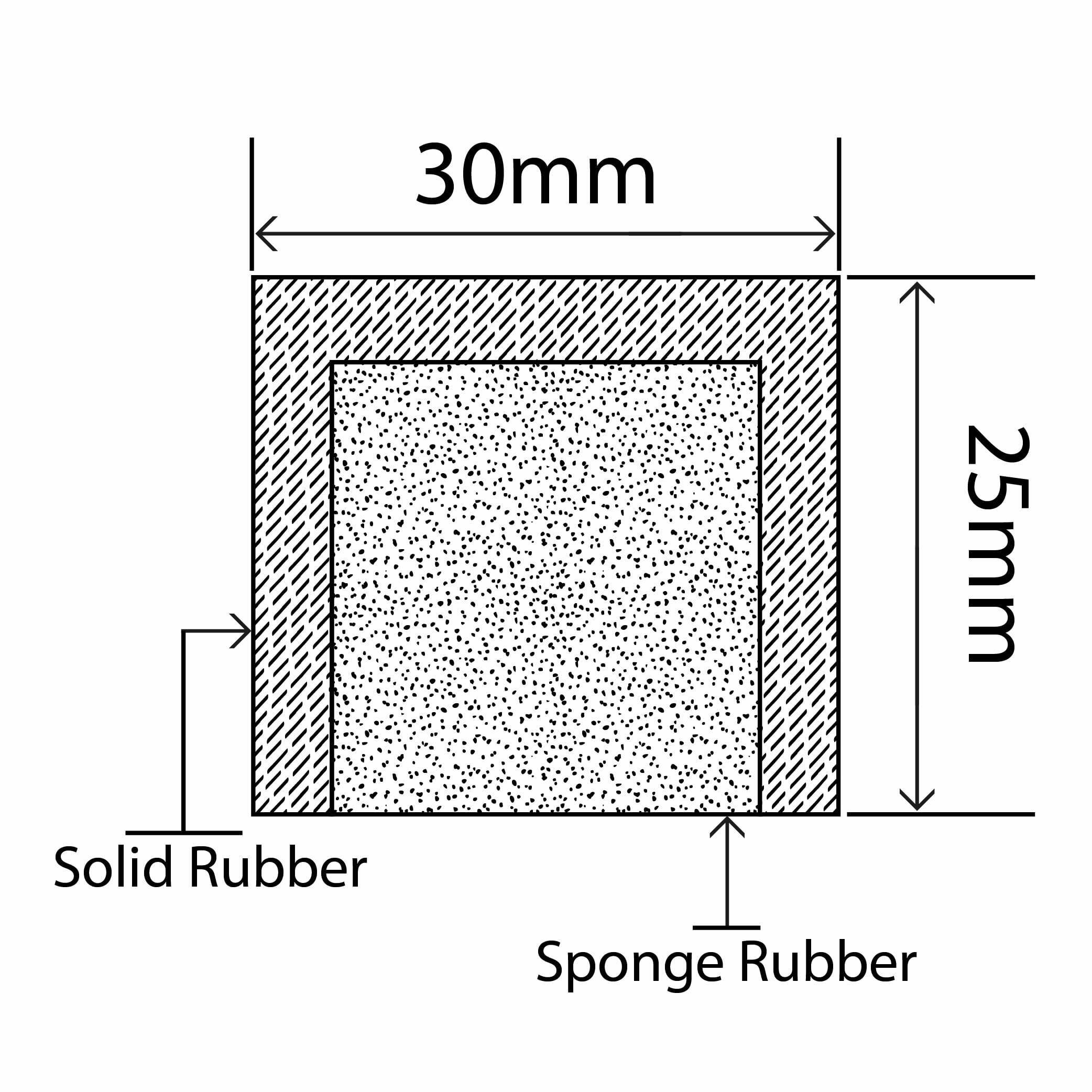 RubbaHatch Watertight Seal 30mm x 25mm RUBBERSMART.CO.UK