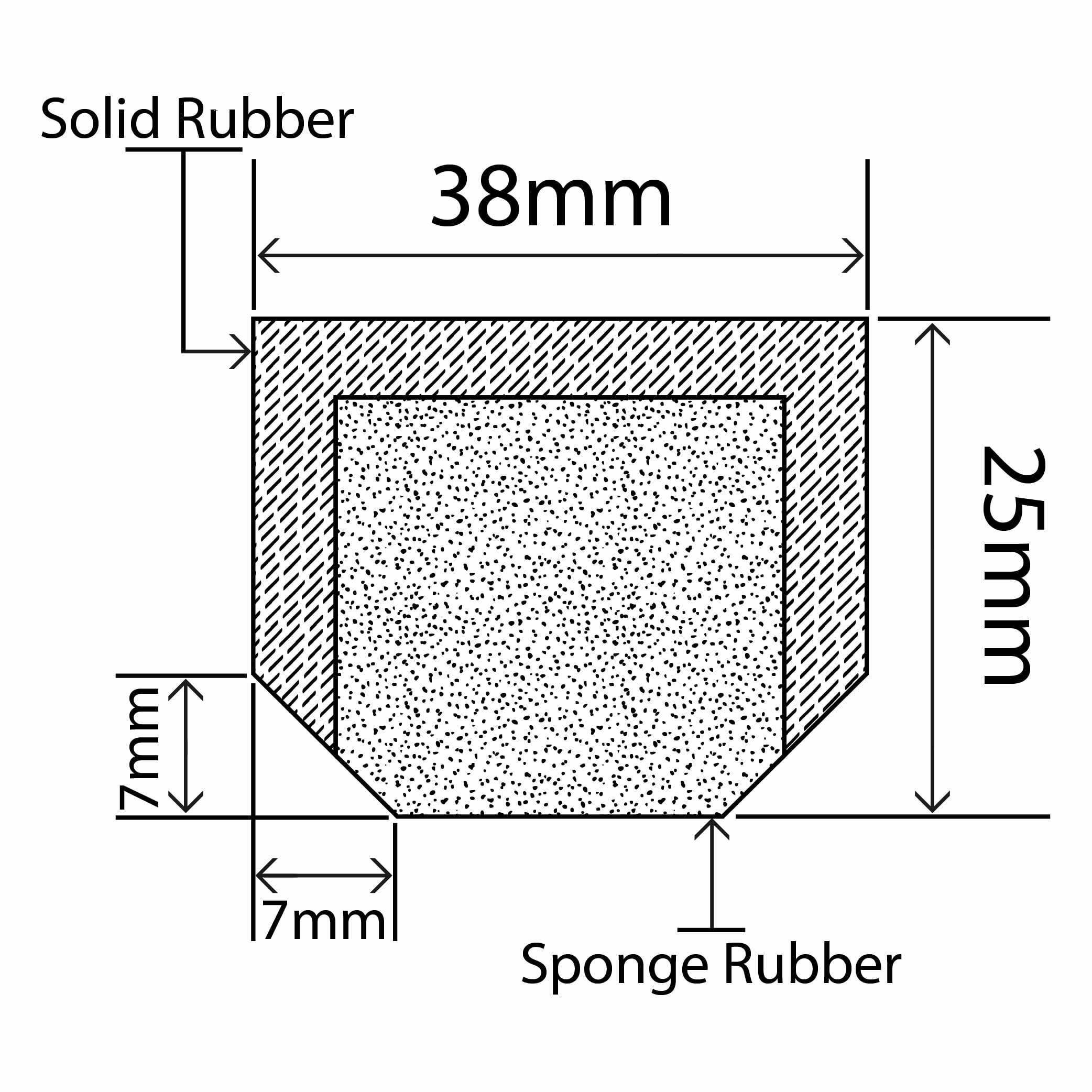 RubbaHatch Watertight Seal 38mm x 25mm RUBBERSMART.CO.UK