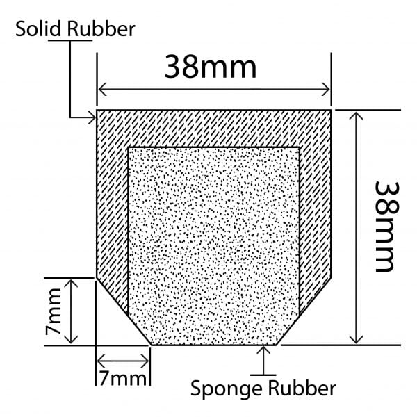 RubbaHatch Watertight Seal 38mm x 38mm RUBBERSMART.CO.UK