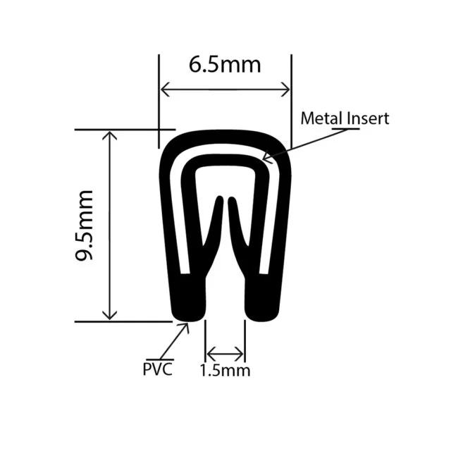 RC-B2177 - Self Grip Edge Trim - 6.5mm x 9.5mm x 50m