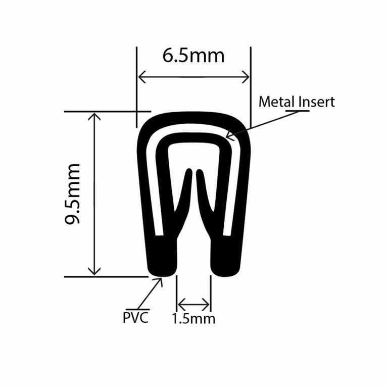 Self Grip Edge Trim 6.5mm x 9.5mm RUBBERSMART.CO.UK