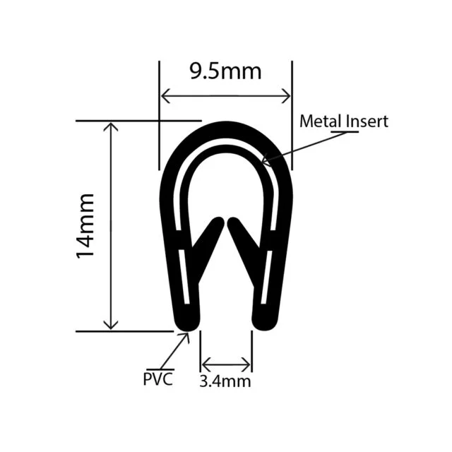 RC-B2368 - Self Grip Edge Trim - 9.5mm x 14mm x 50m