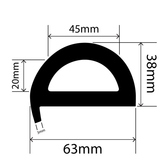 Hollow PVC DD Fender - 63mm x 38mm x 9mm Lip