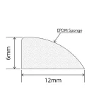 RC-S053 - EPDM Sponge Wedge Seal - 12mm x 6mm