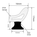 RC-S071 - EPDM Dual Hardness Door Seal - 16mm x 17mm