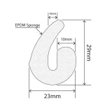 RC-S084 - EPDM Sponge Hook Seal - 23mm x 29mm