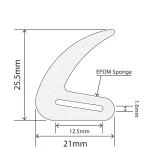 RC-S097 - EPDM Sponge Door Seal - 21mm x 25.5mm