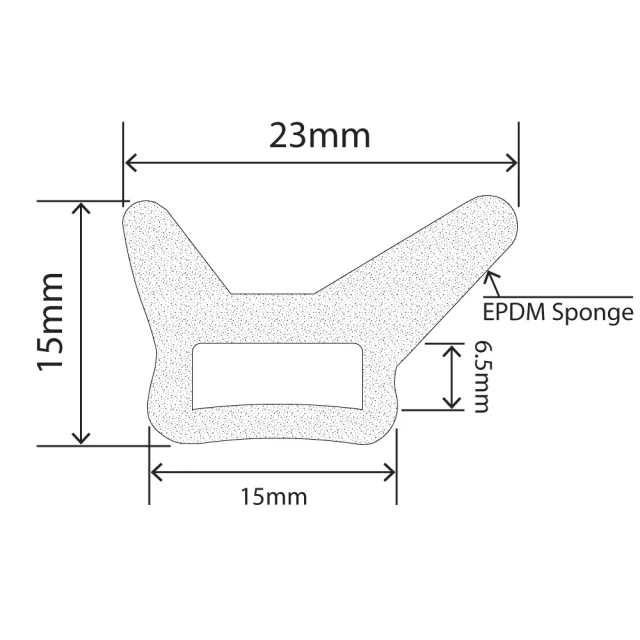 RC-S104 - EPDM Sponge Seal - 23mm x 15mm