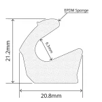 RC-S114 - EPDM Sponge Boot Seal - 20.8mm x 21.2mm