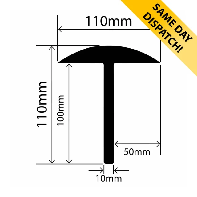 RC01110-110110 - Weighbridge Rubber Profile - 110mm x 110mm - Available for same day dispatch