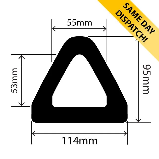 RC0801-114-3 - Hollow Rubber Delta D Fender - 114mm x 95mm - Available for same day dispatch