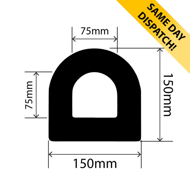 RC0801-150 - Rubber D Fender - 150mm x 150mm