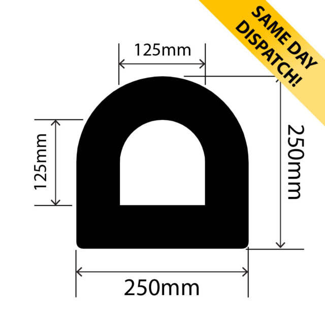 RC0801-250 - Rubber D Fender - 250mm x 250mm