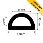 RC0801-82 - Hollow Rubber DD Fender - 82mm x 50mm - available for same day dispatch