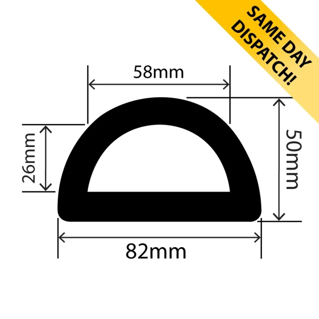 RC0801-82 - Hollow Rubber DD Fender - 82mm x 50mm - available for same day dispatch