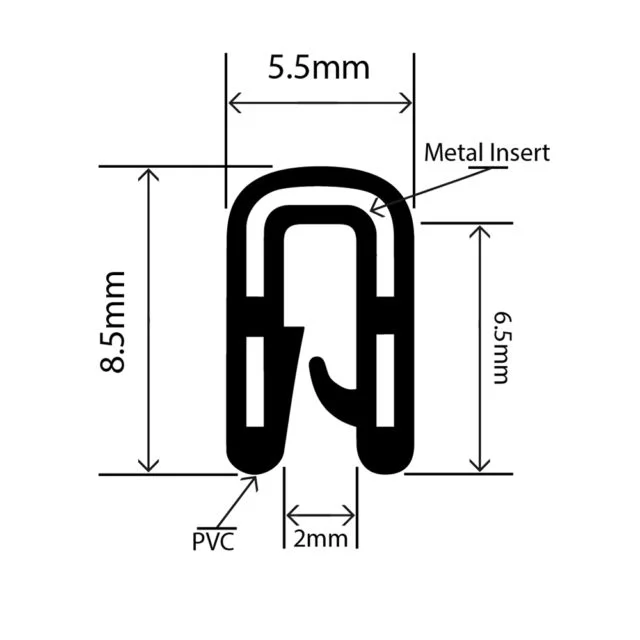 RCET5.5X8.5L - Self Grip Edge Trim - 5.5mm x 8.5mm