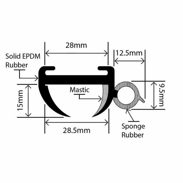 RCWS-11 - Caravan Window Seal - 28.5mm x 15mm