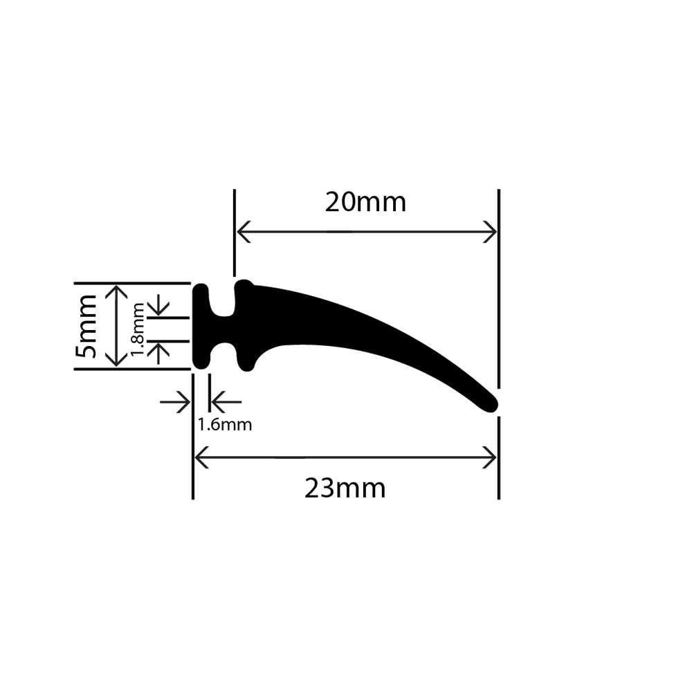 RCWS-679 - T Glazing Seal - 23mm x 5mm