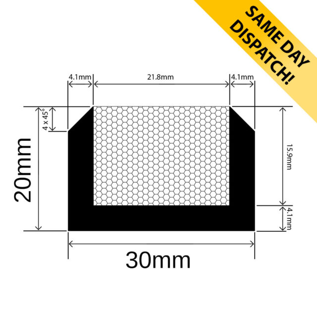 RUBBAHATCH-30-20 Hatch Seal 30mm x 20mm