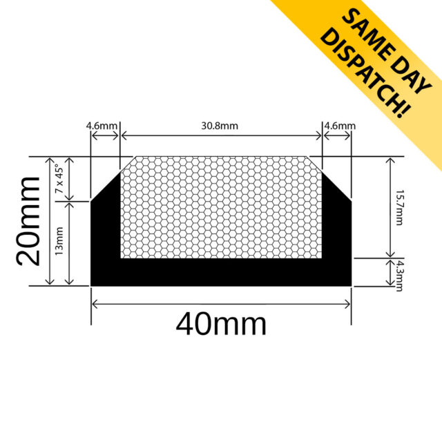 RUBBAHATCH-40-20 Hatch Seal 40mm x 20mm