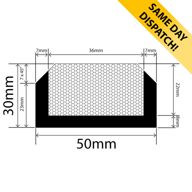 RUBBAHATCH-50-30 - Hatch Seal - 50mm x 30mm