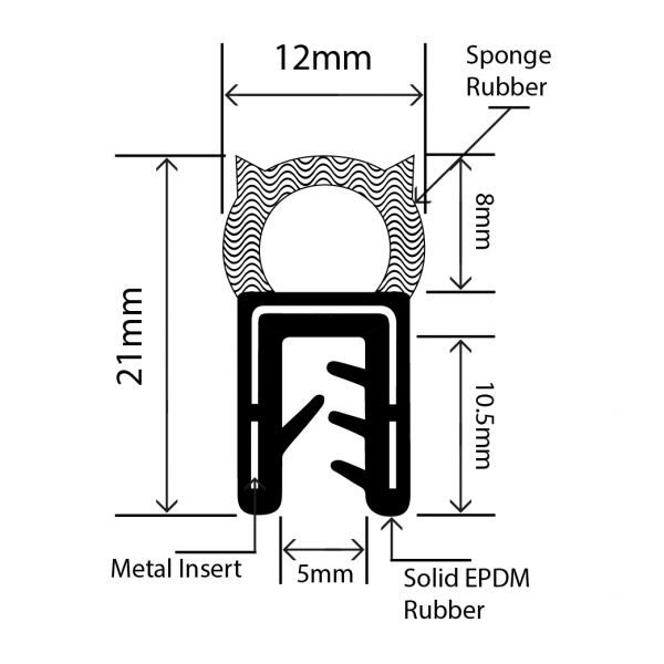 RCTS12X21L - Self Grip Top Seal - 12mm x 21mm
