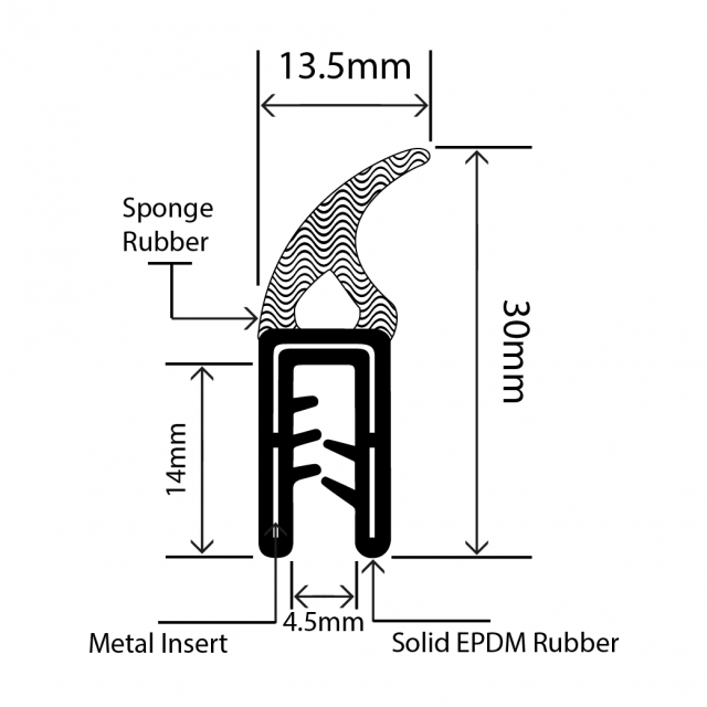 RCTS13.5X30L - Self Grip Top Seal - 13.5mm x 30mm