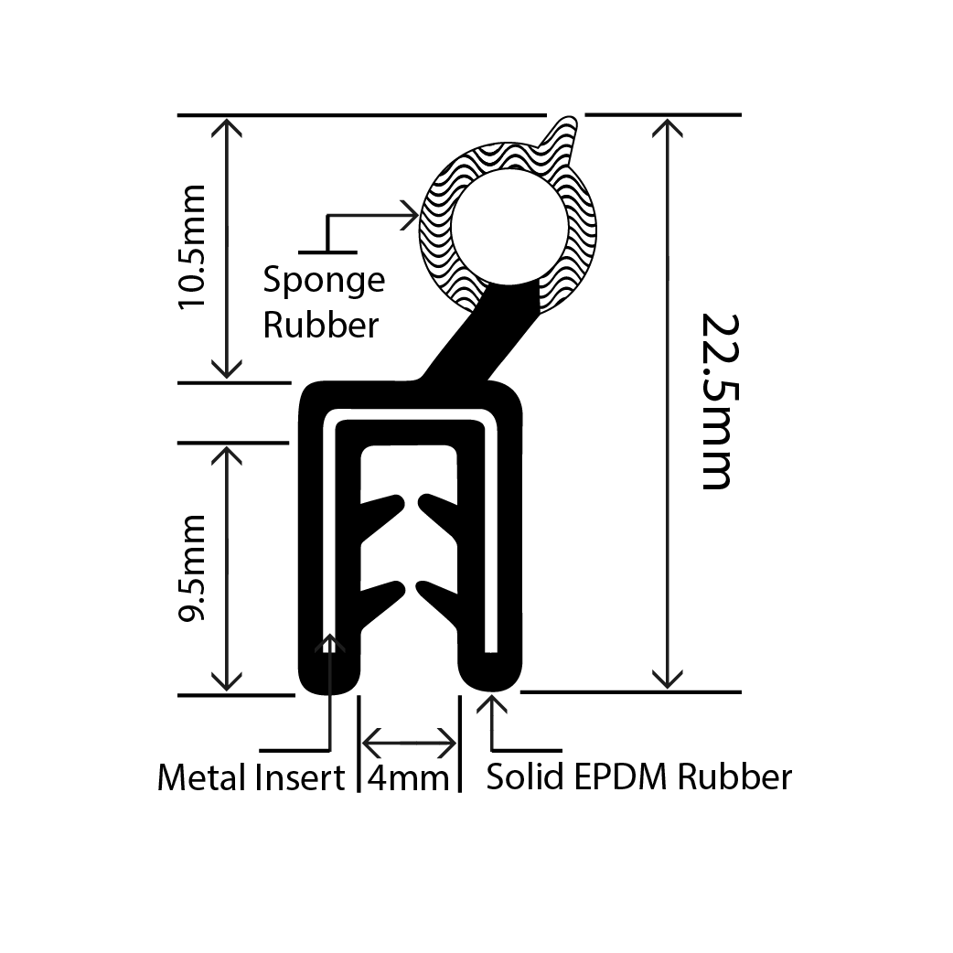 Self Grip Top Seal 22.5mm RUBBERSMART.CO.UK