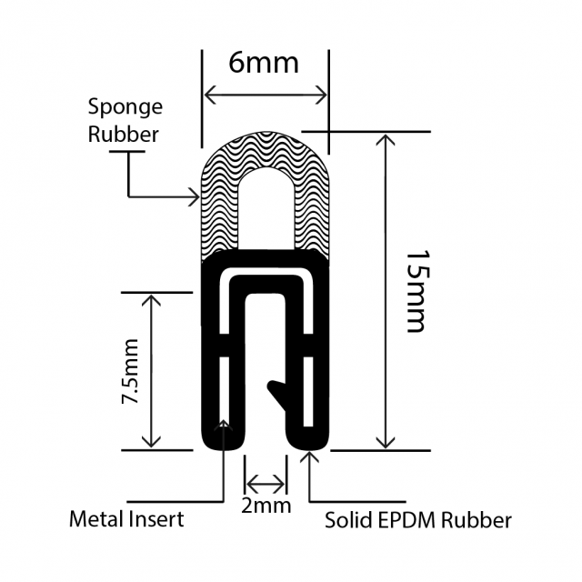 RCTS6X15L - Self Grip Top Seal - 6mm x 15mm