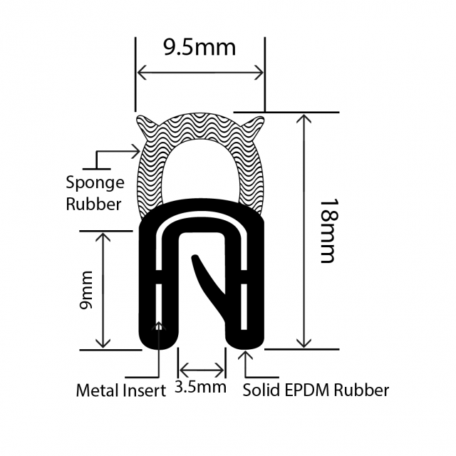 RCTS9.5X18L - Self Grip Top Seal - 9.5mm x 18mm