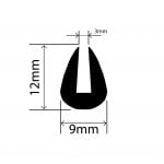 RC360 Rubber TPE U Channel - 9mm x 12mm