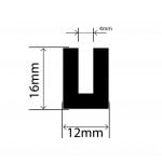 RC1511 - TPE Square U Channel - 12mm x 16mm