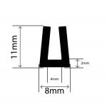 RC2637 - TPE Square U Channel - 8mm x 11mm