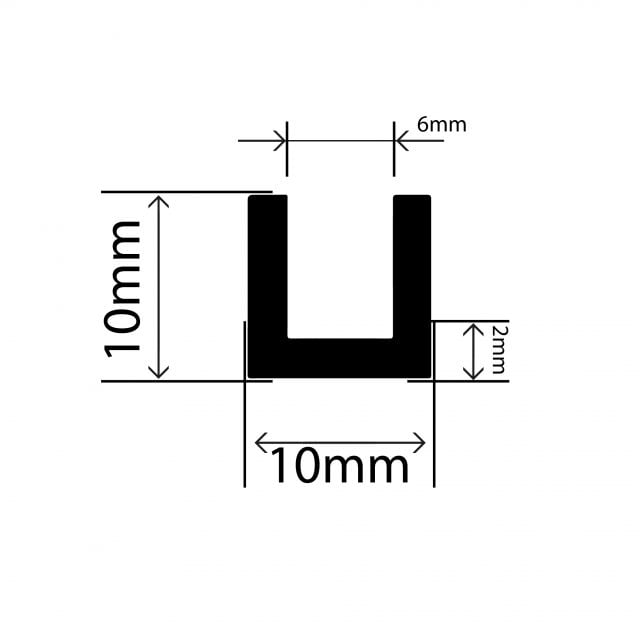 RC149TR - TPE Square U Channel - 10mm x 10mm