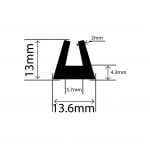 RC2633 - TPE Square U Channel - 13.6mm x 13mm