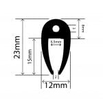 RC3065 Rubber TPE U Channel – 12mm x 23mm