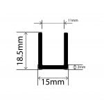 RC4300 - TPE Square U Channel - 15mm x 18.5mm