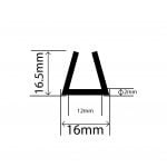 RC492 - TPE Square U Channel - 16mm x 16.5mm