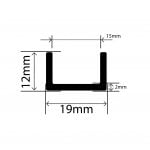 RC4299 - TPE Square U Channel - 19mm x 12mm