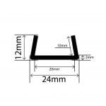 RC2068 - TPE Square U Channel - 24mm x 12mm