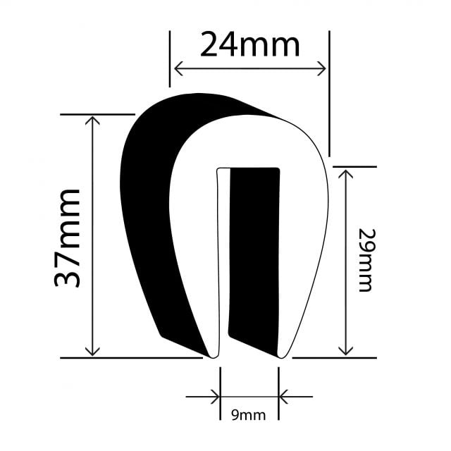 RC-P015 - PVC (1/5) U Fender - 24mm x 37mm