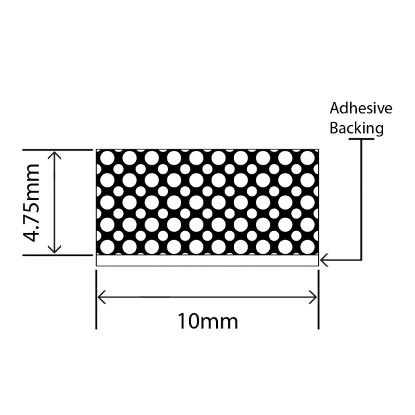 neoprene sponge strip 10mm x 4.75mm