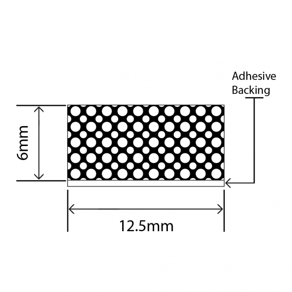 neoprene sponge strip 12.5mm x 6mm