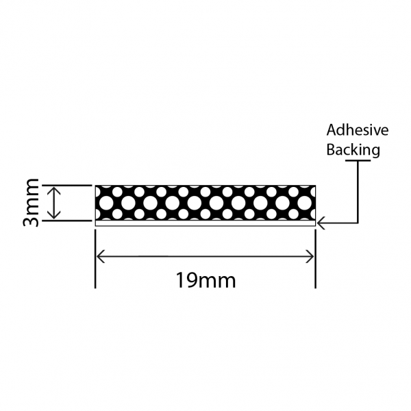 neoprene sponge strip 19mm x 3mm