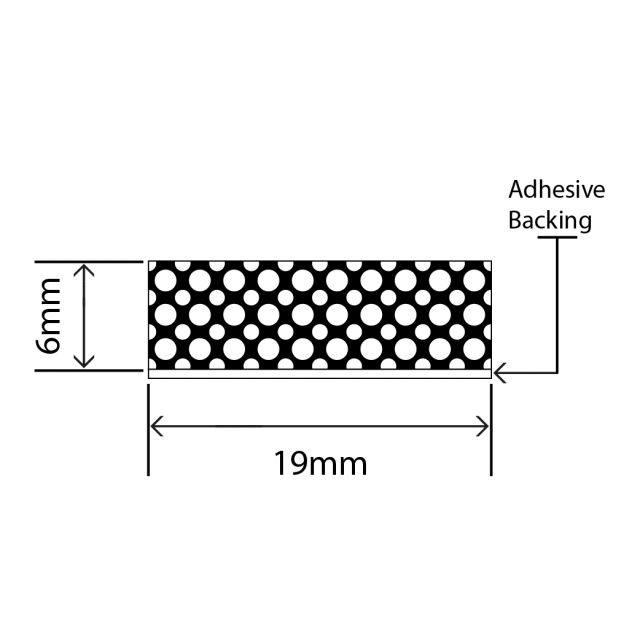 neoprene sponge strip 19mm x 6mm