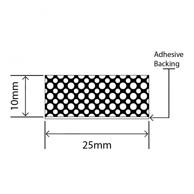 neoprene sponge strip 25mm x 10mm