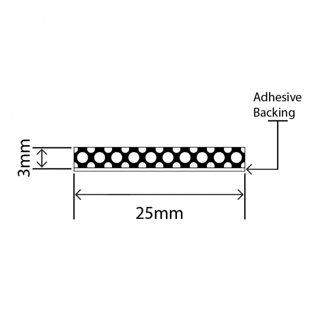 neoprene sponge strip 25mm x 3mm