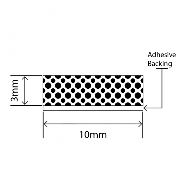 polyethylene sponge strip 10mm x 3mm