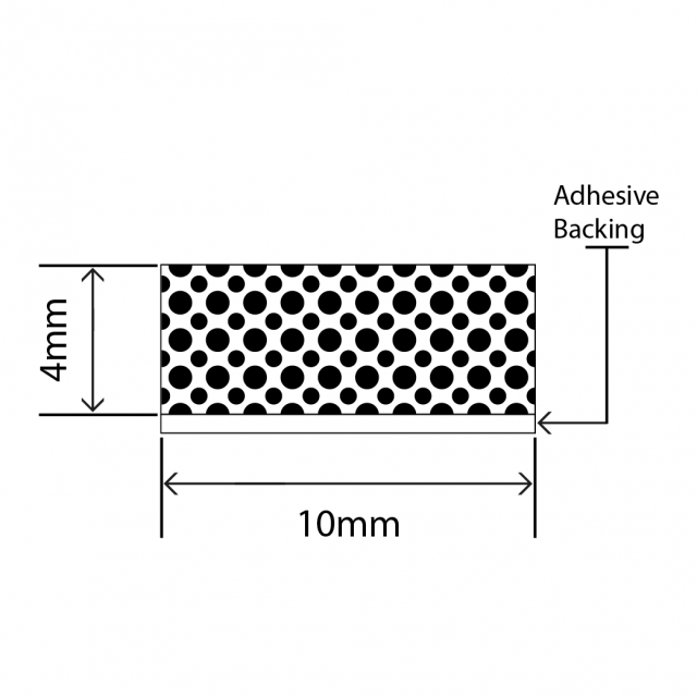 polyethylene sponge strip 10mm x 4mm