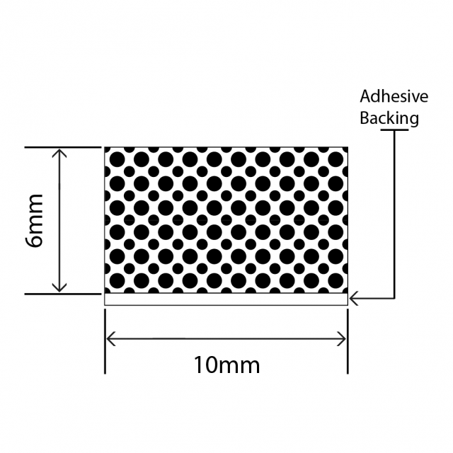 polyethylene sponge strip 10mm x 6mm